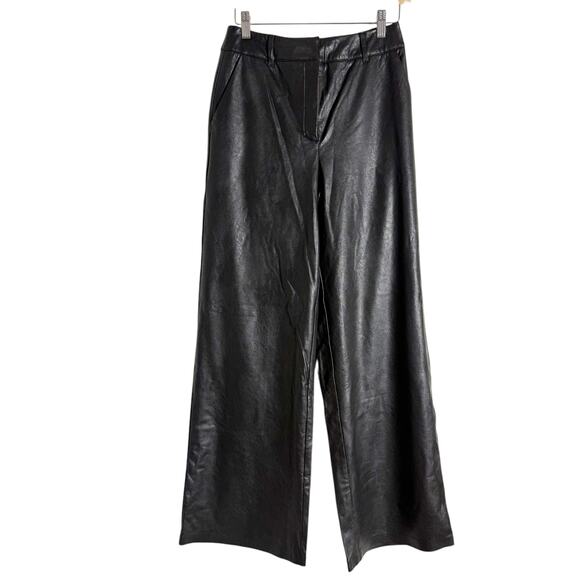 Commando Black Faux Leather Wide Leg Trouser Pants Size Small - Picture 4 of 11